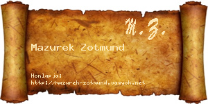 Mazurek Zotmund névjegykártya